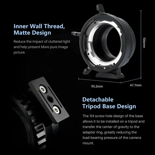 Vista 4 de VILTROX Adaptador de lente PL-L, anillo convertidor de lente de cámara, anillo adaptador compatible con lente PL a cámara de montaje en L Panasonic