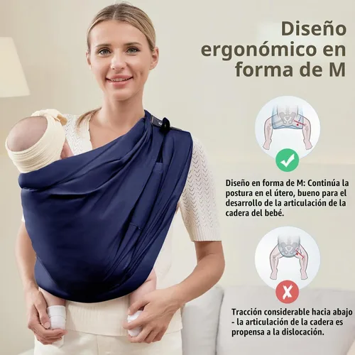 Vista 5 de Cuby, portabebés de algodón natural portabebés portabebés extra cómodo para transportar fácilmente recién nacidos, bebé bebé y ideal para registro