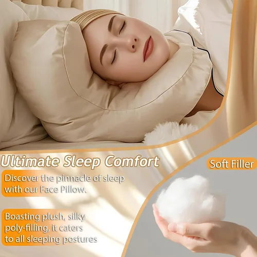 Vista 3 de Almohada Facial, Almohadas Faciales Antiarrugas Beauty Face, Almohada de Masaje Boca Abajo, Anti Arrugas-Envejecimiento y Prevención de Líneas