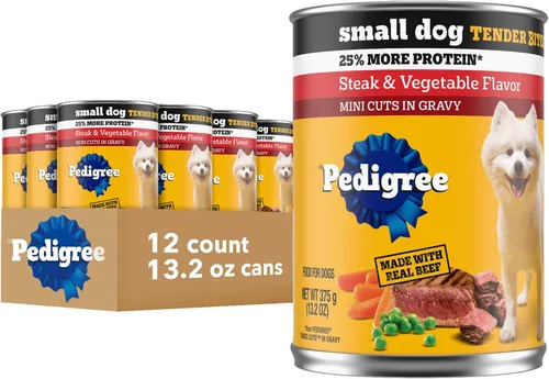 Vista 15 de Pedigree - Alimento húmedo para perros pequeños, pollo, 13.2 onzas, 12 unidades More protein than adult recipes, supports healthy skin & coat