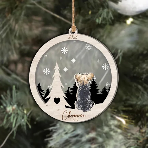 Vista 97 de Nazenti Adorno de Navidad conmemorativo personalizado, regalo personalizado de recuerdo de perro, condolencias por pérdida de mascotas, sabueso