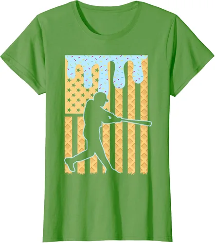Vista 58 de Camiseta de béisbol Drip Boys Dripping Ice Cream Baseball American Flag, Negro -, Pequeña