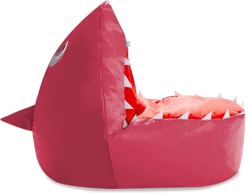 Vista 6 de Posh Creations Silla de animales de peluche para niños, organizador de juguetes, funda grande de 30 pulgadas, puf para niños, tiburón verde
