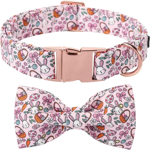 Vista 8 de Collar para perro con corbatín de Lionet Paws, Collar de corbatín de verano para perro, Collar para perro ajustable y cómodo, regalo para cachorro