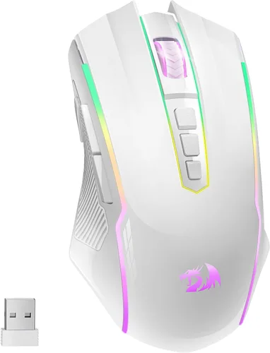 Vista 24 de Redragon Mouse para juegos, mouse inalámbrico para juegos con 8000 DPI, ratones para juegos de PC con botón de fuego, mouse ergonómico programable