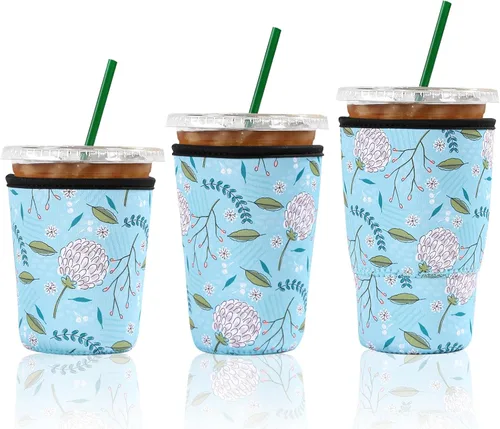 Vista 24 de Cobetech - Funda reutilizable para café helado, paquete de 3 fundas de neopreno para tazas de café frías, de 16 a 32 onzas, funda aislada para taza