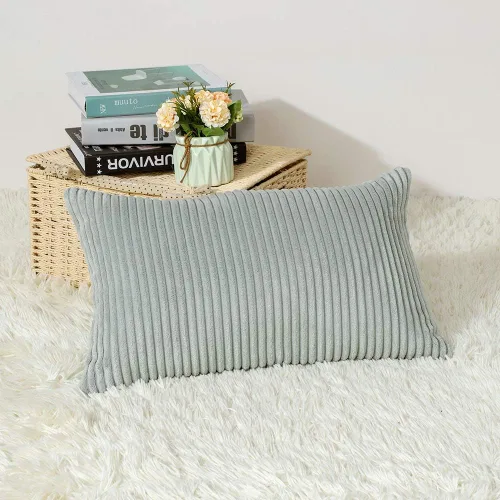 Vista 39 de Artscope Fundas de Almohada de Pana a Rayas Acogedoras Súper Suaves Decorativas Cuadradas Fundas de Almohada Fundas de Cojín para Sofá Sofá Amarillo