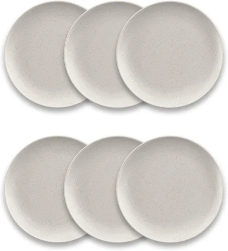 Vista 6 de TarHong Coupe PolyPro - Plato llano de trigo PolyPro, apto para microondas, inastillable, interior y exterior, 10.8 pulgadas, juego de 6