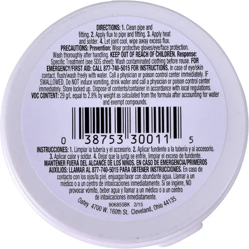 Vista 2 de Oatey 30011 No.5 Flujo de pasta, 1.7 oz.