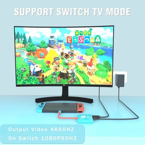 Vista 2 de Switch Dock para estación de acoplamiento Nintendo Switch, adaptador portátil de Nintendo TV compatible con Steam Deck/Switch OLED/interruptor
