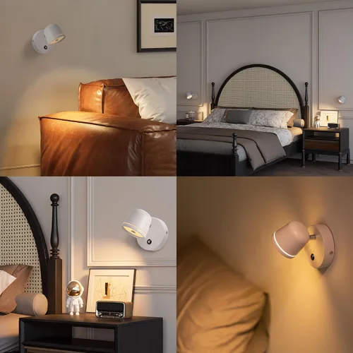 Vista 9 de Aisilan - Aplique de pared, luz de pared regulable al tacto con 3 temperaturas de color, lámpara de pared LED ajustable de 7 W CRI97, moderno Blanco