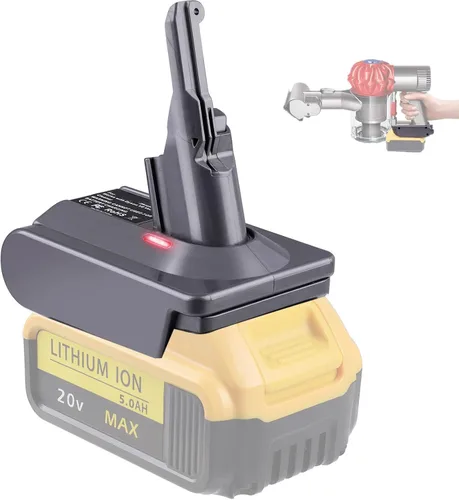 Vista 8 de Adaptador DW20V6 - Compatible con aspiradoras Dyson serie V6 y para batería de litio DeWalt 20V