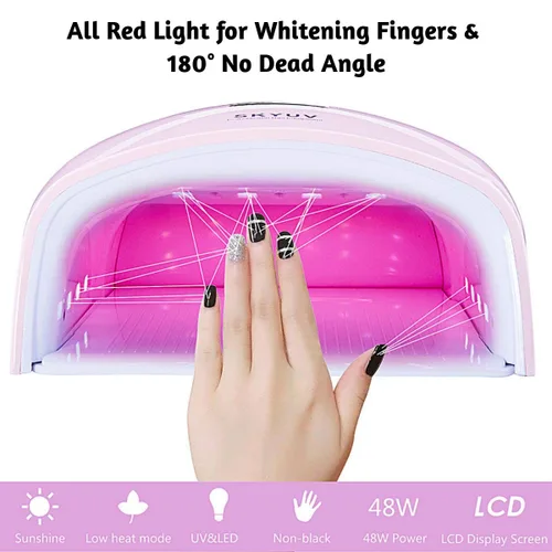 Vista 2 de Lámpara de uñas LED UV de secado más rápido, recargable de secado de esmalte de uñas, secador de uñas LED, sensor automático, luz profesional