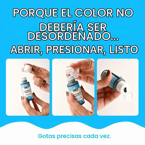 Vista 5 de ENCO Gel Colorante Alimentario Azul Brillante 8.8 oz (250g) Concentrado, Vegano AZUL BRILLANTE 1131