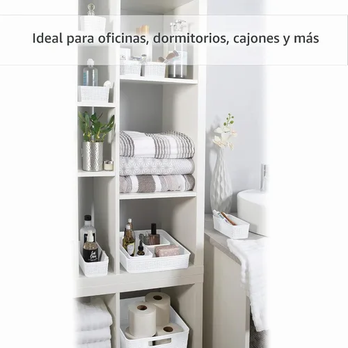 Vista 3 de Simplify Juego organizador de 6 piezas Contenedores de varios tamaños Multiuso Oficina Escritorio Dormitorio Baño Cesta