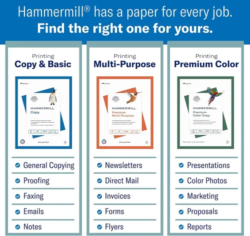 Vista 3 de Hammermill Cartulina, Premium Color Copy, 100 lb, 8.5x11 - 1 Paquete (250 Hojas) - 100 Bright, Cartulina Fabricada en EE.UU., 120024R, Blanco