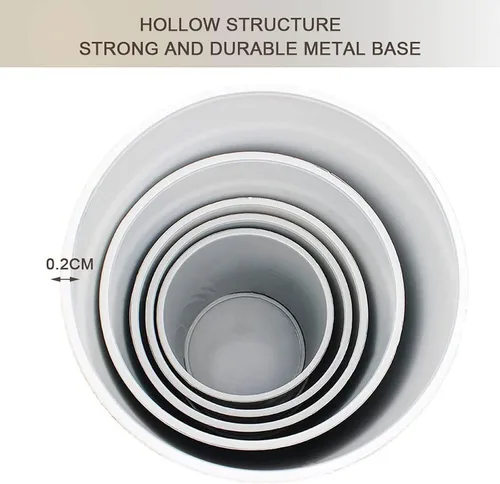 Vista 4 de Soportes cilíndricos para fiestas, soportes de pedestal cilíndrico de 0.079 pulgadas para fiestas, paquete de 5 soportes de pedestal de metal blanco