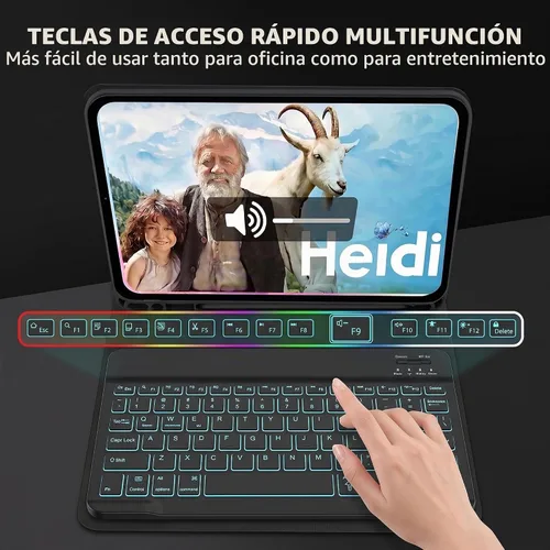 Vista 5 de Para Samsung Galaxy Tab A11 Plus & A9 Plus Funda De Teclado Y Ratón - Negro