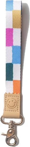Vista 26 de DQL Correa de muñeca para llaves para mujeres y hombres, llavero de muñeca para llaves de automóvil, insignia, cartera y correa de muñeca para Negro