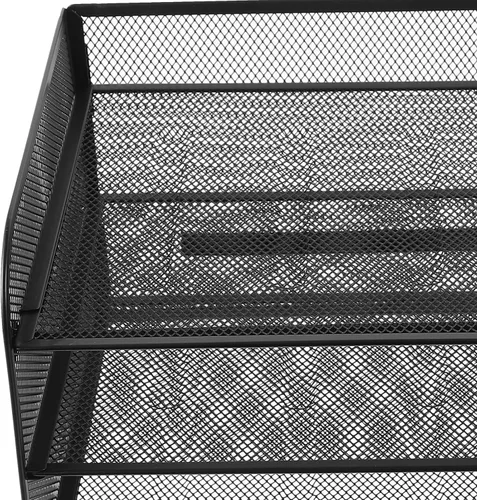 Vista 6 de NUOBESTY Estante de archivo de escritorio de metal, organizador de papel de 3 capas, bandejas apilables para cartas, suministros de oficina