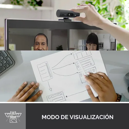 Vista 9 de Logitech Brio 501 - Cámara web Full HD con corrección automática de luz, modo de espectáculo, micrófonos de reducción de ruido, cubierta de Negro