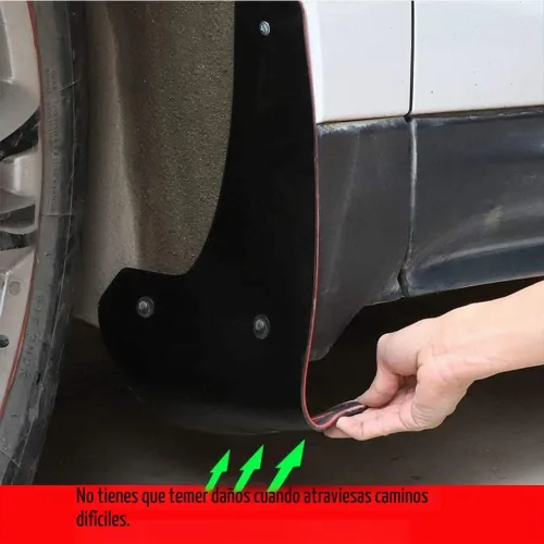 Vista 2 de 4 unids Material suave Automotriz Coche Flaps Universal Fit Negro Splash Guards Rubber Mud Guard No Collision Universal 43.5cm23cm0.2.0 in (LM)