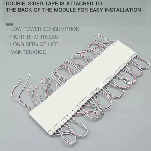Vista 5 de Módulo LED, luces de repuesto para inflables, color blanco, 20 unidades, 9.8 pies, 3 LED, superbrillantes, 2835 SMD IP65, impermeables