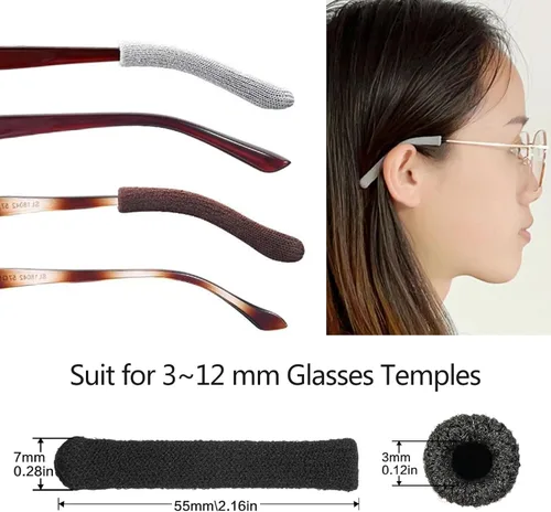 Vista 6 de KAJUDA 4 pares de pinzas para las orejas, almohadillas de algodón de punto suave, almohadillas de oreja, puntas de las patillas de las gafas