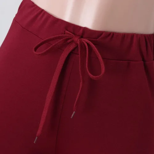 Vista 6 de Pantalones cargo para mujer, talla grande, color sólido, cintura media, pierna ancha, casual, ajuste holgado, pantalones deportivos con bolsillos