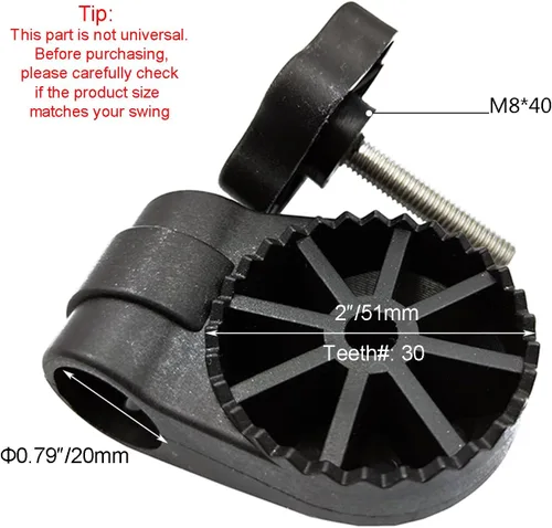 Vista 4 de Accesorios de plástico para columpio de jardín para RUS4180-2002 Swing, engranaje de 2 "con 30 dientes (1PCS/CTN)
