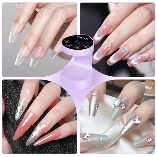 Vista 7 de MEKK Mini lámpara de uñas de curación flash, pequeña luz UV para uñas de Púrpura