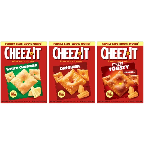 Vista 7 de Cheez-It Galletas de queso, galletas horneadas, aperitivos para el almuerzo, tamaño familiar, paquete variado (3 cajas)