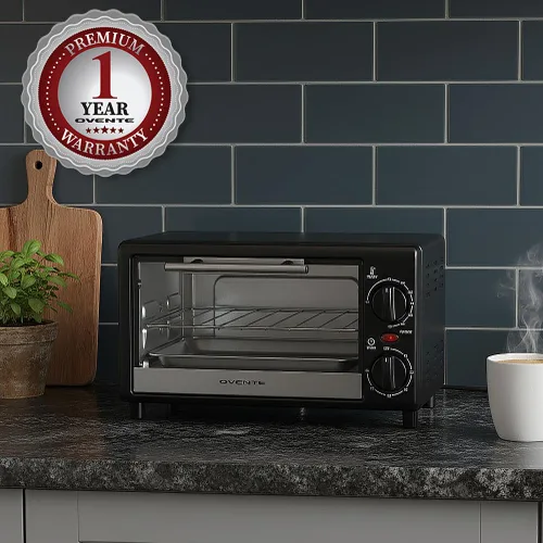 Vista 9 de OVENTE Horno tostador de encimera de 8L con temporizador de 60 minutos, control de temperatura ajustable, bandeja para hornear fácil de limpiar