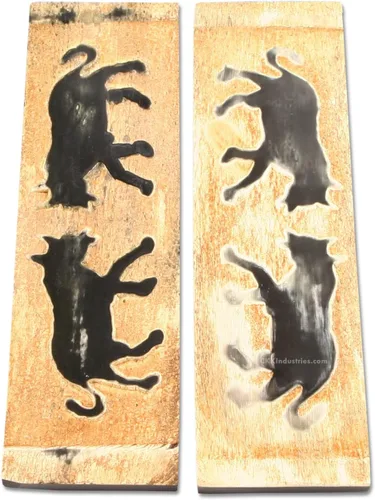 Vista 6 de Báscula de mango de cuerno de búfalo (corteza) - (Amber/Black) - (3.50 x 1.125 x 0.187)
