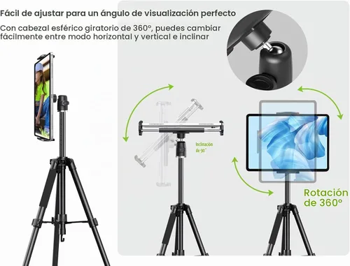 Vista 6 de Elitehood - Trípode resistente para iPad de 68 pulgadas, ultra estable, para iPad Pro 12.9