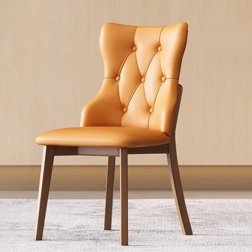 Vista 21 de Juego de sillas de comedor, sillas rústicas de cocina, silla de comedor tapizada con cojín grueso, silla de sala de estar con marco de madera beige