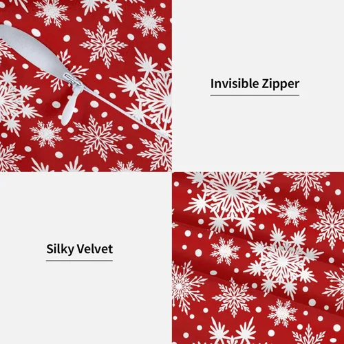 Vista 3 de Fiokroo Juego de 2 fundas de almohada de copos de nieve de Navidad, fundas de almohada cuadradas para sofá, dormitorio, sala de estar, automóvil, 18