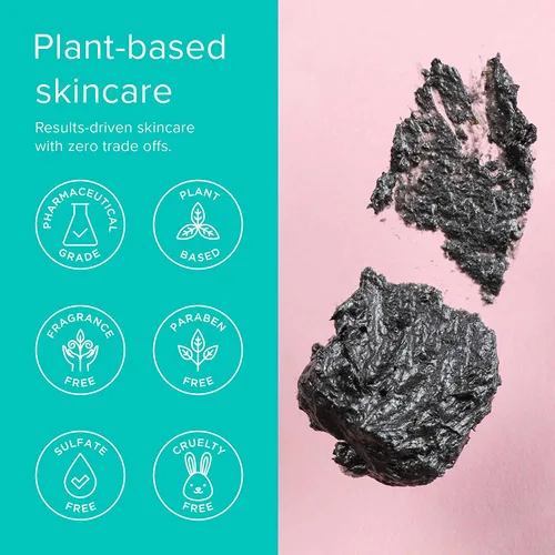 Vista 5 de ClarityRx Down + Dirty - Microexfoliante de carbón desintoxicante, exfoliante a base de plantas para piel grasa, sin parabenos, cuidado natural