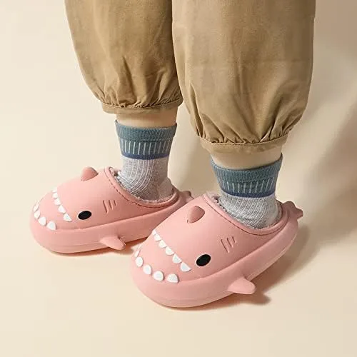 Vista 6 de ZICKYO Shark Slides Womens Mens Slippers Waterproof Fuzzy Plush Lining Slip On Winter Kids House Shoes Indoor Outdoor