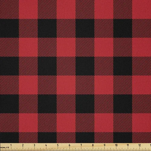 Vista 25 de Ambesonne Tela Navideña por Yarda, Tema Navideño Colorido Vivo Piñas de Pino Ramas Hombre de Jengibre Imagen de Bayas Estampada, Tela de Punto