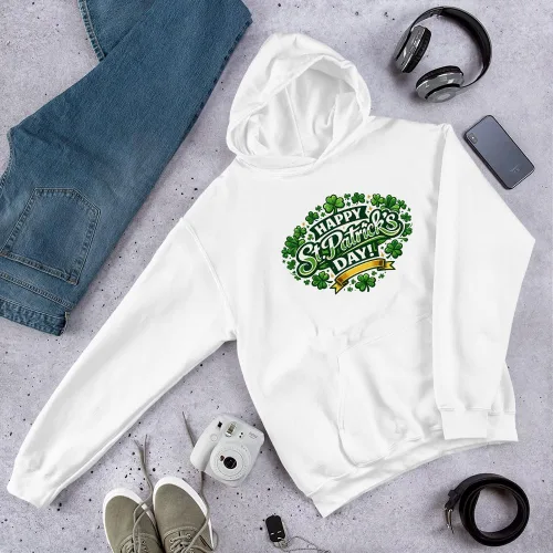 Vista 6 de Maydear Sudadera con capucha para hombre y mujer, diseño de trébol de la suerte