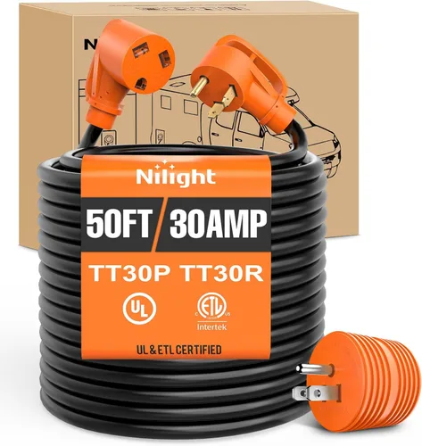 Vista 41 de Nilight Cable de Extensión para Secadora EV de 15 Pies 3 Clavijas 30 Amperios NEMA 10-30P 10-30R Cable de Extensiones Antiguas Servicio Pesado Cable