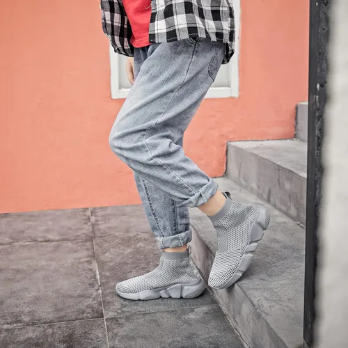 Vista 2 de Casbeam Zapatos deportivos para caminar y correr para niños y niñas, transpirables, ligeros, ligeros, a la moda (babero para niños pequeños)