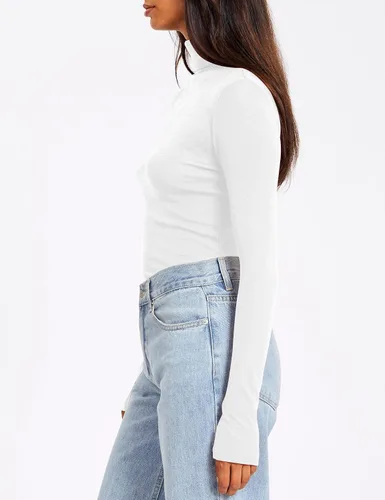 Vista 3 de Camisas de manga larga de cuello alto para mujer, 3 piezas, cuello alto, moda de otoño, 2023, ajuste delgado, ropa interior térmica de invierno