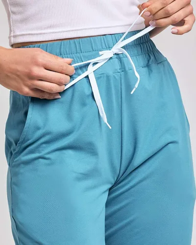 Vista 5 de Real Essentials 3-Pack Women's Capri Open Bottom Soft Sweatpants with Drawstring (Available in Plus Size)