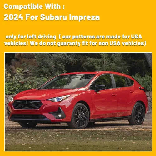 Vista 6 de Tapete antideslizante para tablero de instrumentos compatible con Subaru Impreza 2024 Protector solar (borde negro)