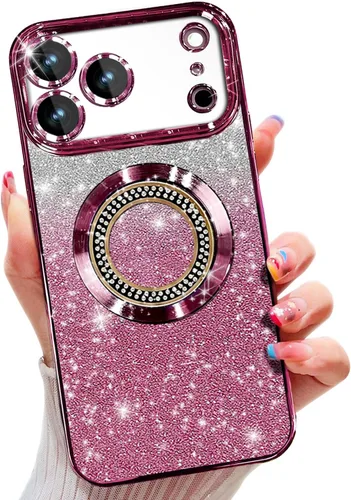 Vista 24 de Misscase Funda magnética con purpurina para iPhone 11 compatible con MagSafe, protección completa, delgada, a prueba de golpes, antiarañazos