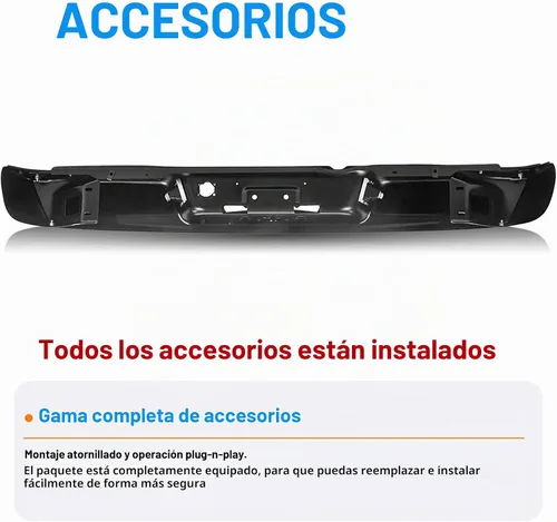 Vista 5 de SOCKIR Conjunto de parachoques de paso trasero con revestimiento antióxido Compatible con 2002-2008 Dodge Ram 1500 2003-2009 Ram 2500 3500 Pickup