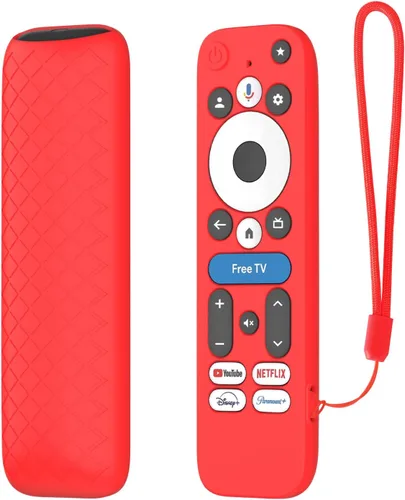 Vista 9 de LEFXMOPHY Funda para dispositivo de transmisión onn Google TV 4K Pro 2024, funda protectora de silicona rosa Rosado
