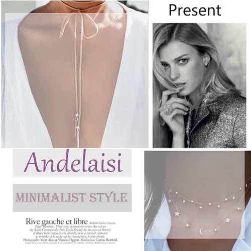 Vista 7 de Andelaisi Gargantilla de cristal bohemio Lariat Y con diamantes de imitación dorados, gargantilla vintage de circonita cúbica, collar de cadena